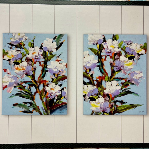 Set of 2 16" x 20" Decorative Wall Art Canvases Blue - Picture 2 of 3